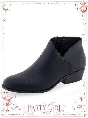Aerosoles Cayu Ankle Bootie Faux Leather Low Stacked Heel Casual Wear